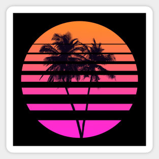 Tropical Palms in Retrowave Sticker